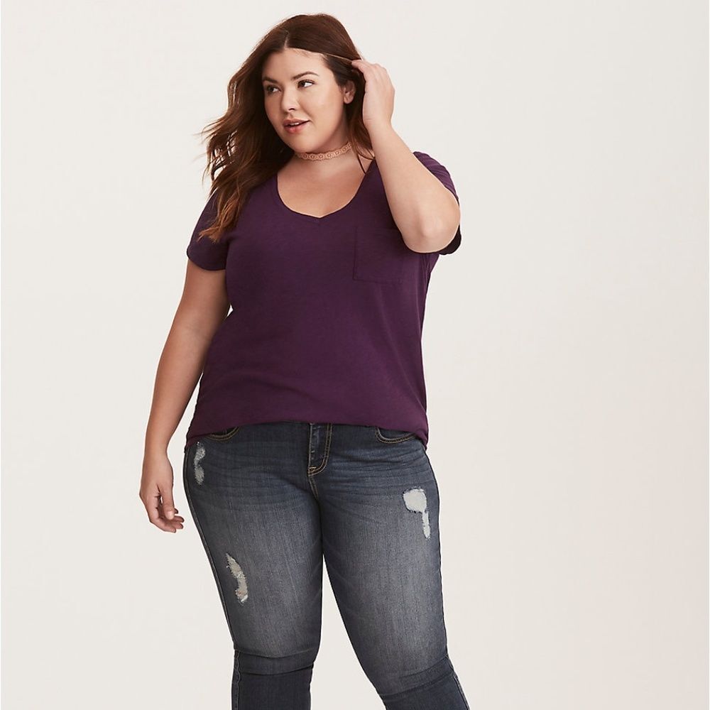 Torrid Vintage Wash V Neck Tee D5*
